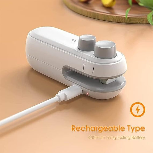 2-in-1 Mini Heat Sealer - Rechargeable Bag Sealer for Food Freshness
