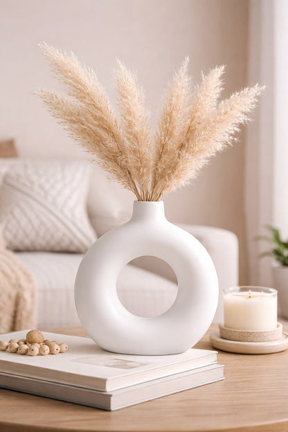 Modern White Ring Vase