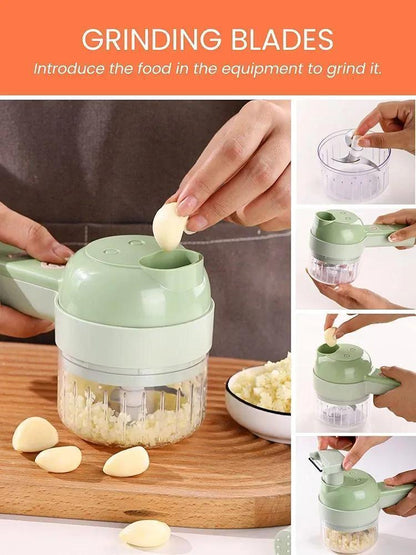 Rechargeable 4-in-1 Electric Vegetable Cutter & Chopper