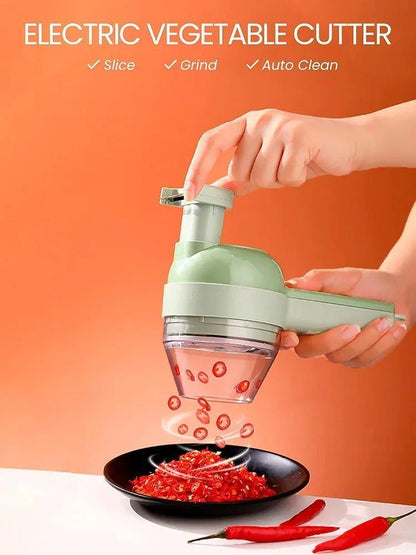 Rechargeable 4-in-1 Electric Vegetable Cutter & Chopper