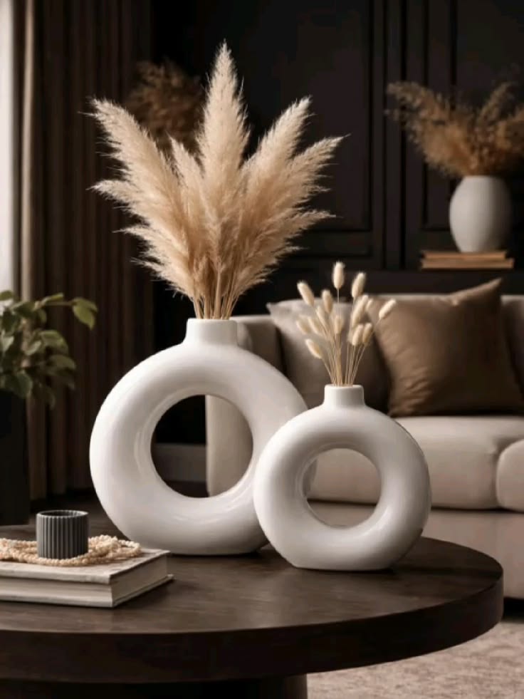Modern White Ring Vase