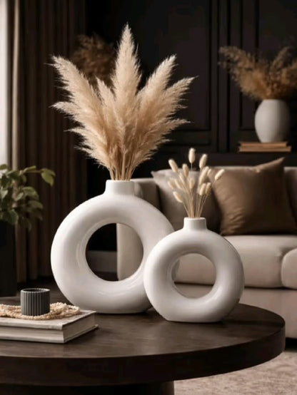 Modern White Ring Vase